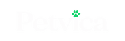 Petvica white logo with green paw icon